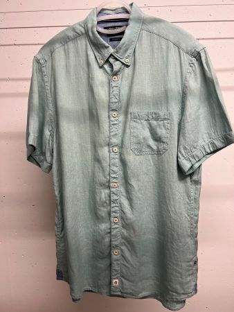 mintfarbenes Leinenkurzarmhemd von Marc O`Polo (MOP) Gr. 39
